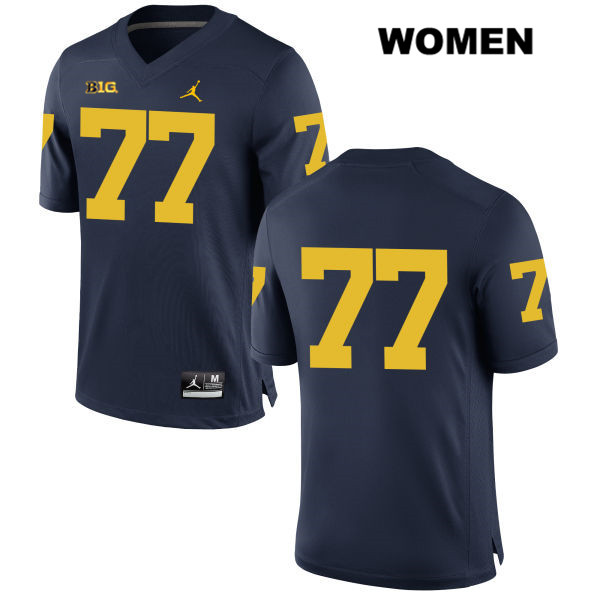 Women's NCAA Michigan Wolverines Grant Newsome #77 No Name Navy Jordan Brand Authentic Stitched Football College Jersey NM25Y88YT